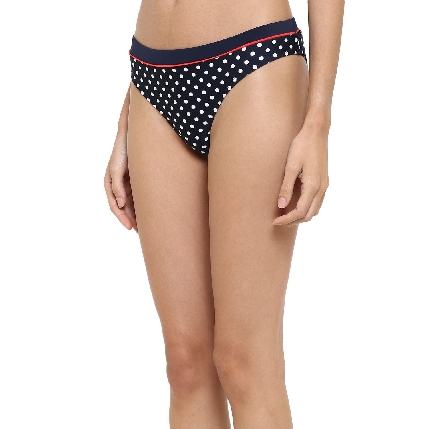 kvl womens printed bikini swimsuit bottom- navy
