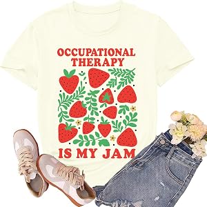 sallrue Occupational Therapy Shirts for Women Occupational Therapist Shirt OT Assistant Tee Tops
