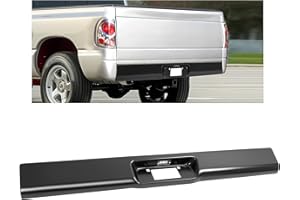 KUAFU Rear Bumper Roll Pan w/LED License Light Compatible with 1997-2004 Dodge Dakota Fleetside Plate Box Steel Electrophoresis Black
