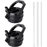 Bluwing Straw Lid for Yeti Rambler Water Bottle 18 26 36 64 oz, Replacement Lid with Handle and Straw for YETI Rambler Jr. 12 oz Water Bottle, BPA Free