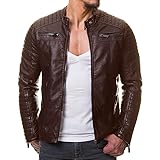 DECIMAL Men's Black REAL Lambskin Leather Biker