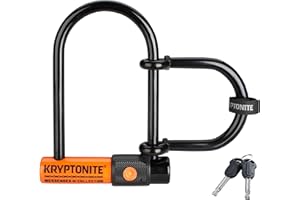 Kryptonite Messenger Mini Bike U-Lock with Wheel Extender, Heavy Duty Anti-Theft Bicycle U Lock, 11mm Steel Shackle with Keys