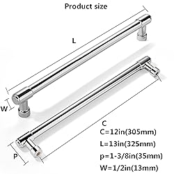 khtumeware 6 Pack 12 Inch(305mm) Polished Chrome