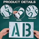 TAUYFIRLS 6 Inch Letter and Number Stencils 42 Pcs Interlocking Reusable Kit view 3