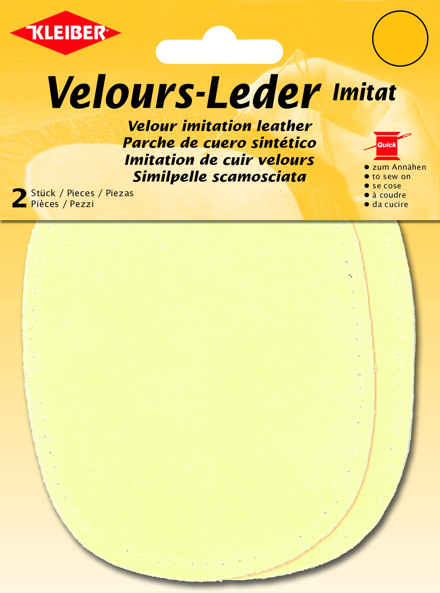 Kleiber Imitation Suede Leather Sew on Knee/Elbow Patches – Oval-12.5cm x 10cm-Chamoise