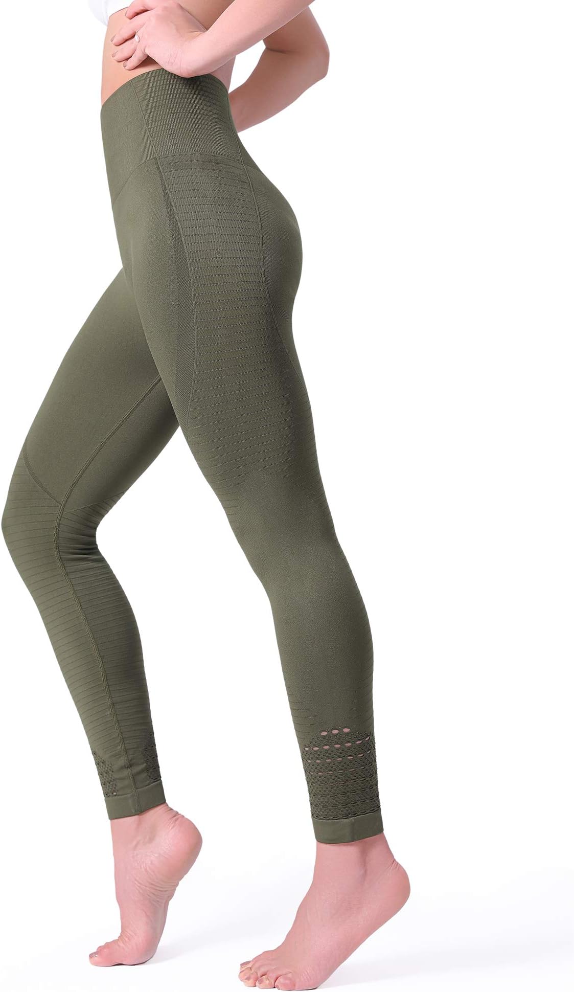 POSHDIVAH Women's High Waisted Gym Leggings Seamless Tummy Control Workout Leggings