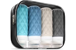 100 ml Silicone Travel Bottles for Toiletries with Labels/Clear Bag, Holiday Travel Essentials Leakproof Refillable Squeeze T