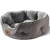 Asvin Small Dog Bed for Small Dogs, Cat Beds for Indoor Cats, Pet Bed for Puppy and Kitty, Extra Soft &amp; Machine Washable with Anti-Slip &amp; Water-Resistant Oxford Bottom, Grey, 20 inches