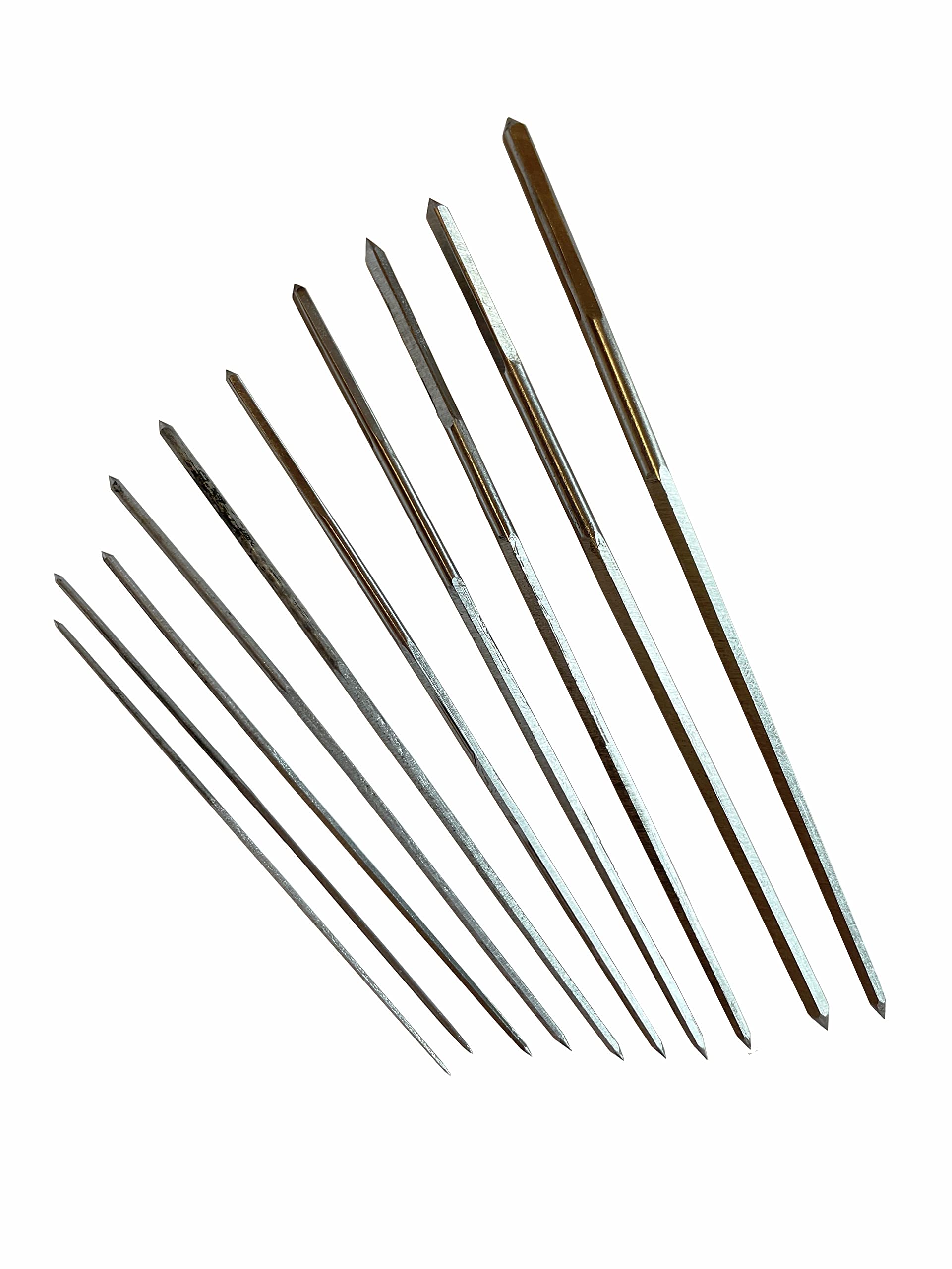 Proops Set of 10 Clock Clockmakers Cutting Broaches 0.8mm - 2.6mm (S7626). Free UK Postage