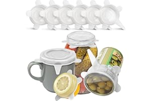 Orblue Silicone Stretch Lids 6-Pack Small for Fresh Food Storage - Seal in Flavors, Keep Food Fresh and Reduce Waste Transparent