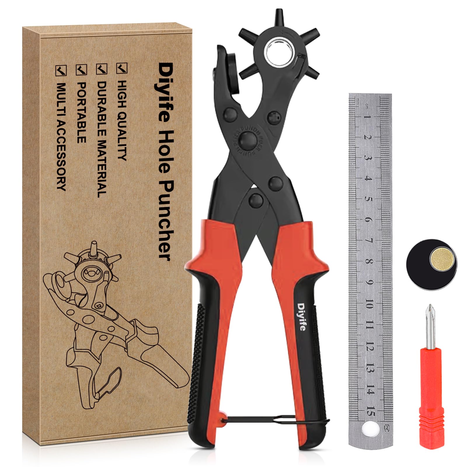 Diyife® Leather Hole Puncher, Full Set Punch Tool