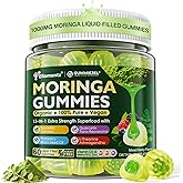 Moringa Gummies 1000mg for Women & Men Sugar-Free, 13-in-1 Superfood with Turmeric, Ashwagandha, Trans-Resveratrol, VB12 D3, Pure Moringa Leaf Supplement for Energy, Immune, Skin,Antioxidant, 60 Chews