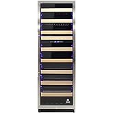 Vinotemp 215 Bottle Wine Cooler Refrigerator, Built-in or Freestanding Wine Fridge with Digital Temperature Control, Glass Do