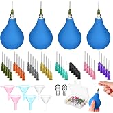 Dandat 146 Pcs Pottery Tools Supplies for Pottery Bottles Glaze, Blue | 3 Ounce Clay Tools Set, Slip Trailing Bottles Ceramics Glaze Applicator Precision Tips Applicator for Pottery Bottles Glaze