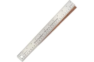 Breman Precision Metal Ruler 12 Inch Cork Back – Stainless Steel Straight Edge, Flexible Non-Slip Metal Ruler with Cork Backing – Imperial & Metric for Crafting, School, Workshop & Home Use