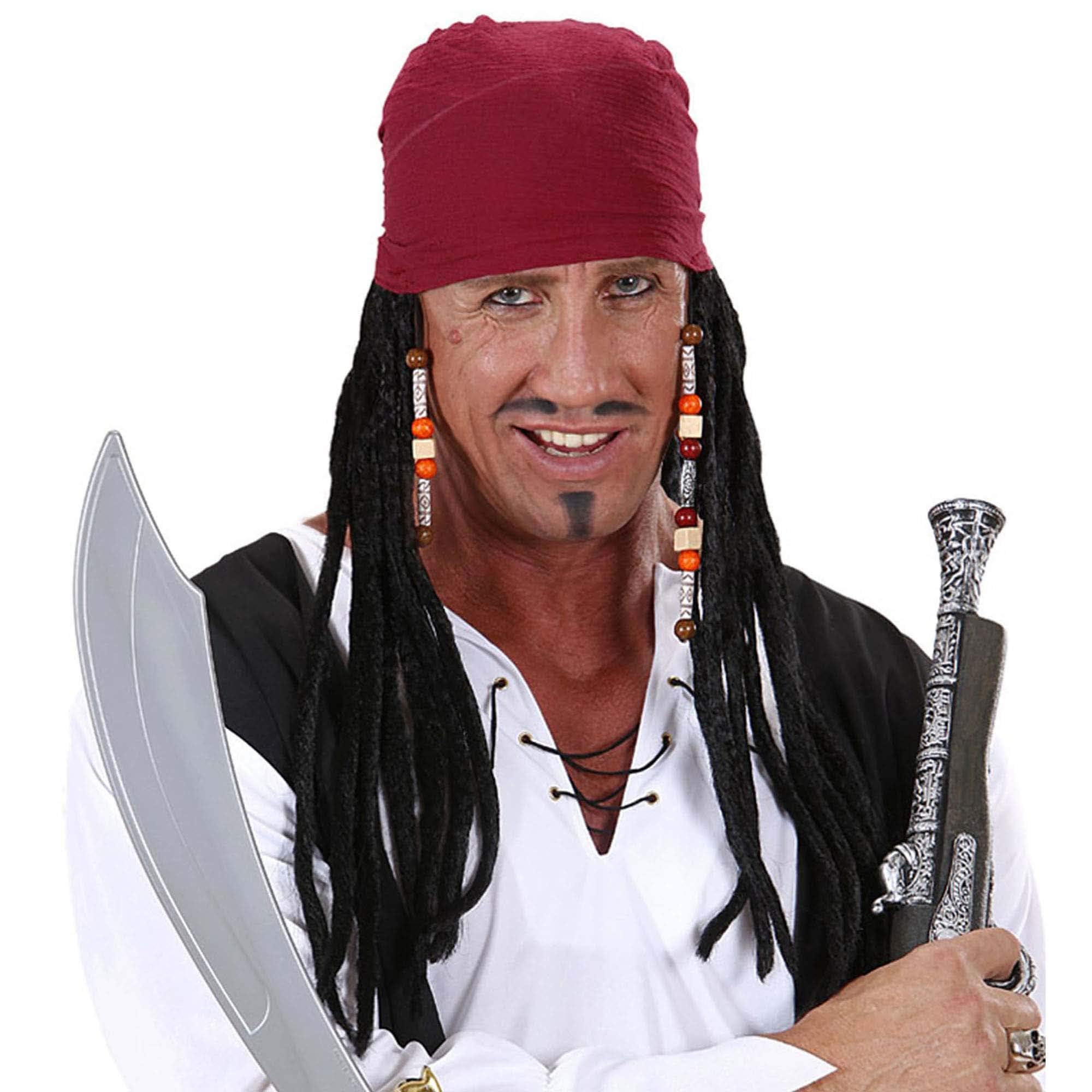 Caribbean Pirate Bandanas withDreads Pirate Hats Caps & Headwear for Fancy Dress Costumes Accessory