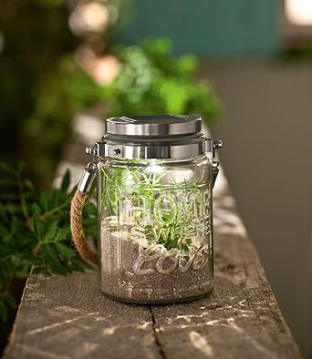 Solar Glas Home Gartendeko Led Leuchte Solarlampe Solarleuchte Amazon De Beleuchtung