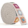 Cotton Webbing 1.5 Inch 2 Inch - Heavy Webbing Strap for Bags, Arts and Crafts, High Density Webbing Jacquard Embroidery Style