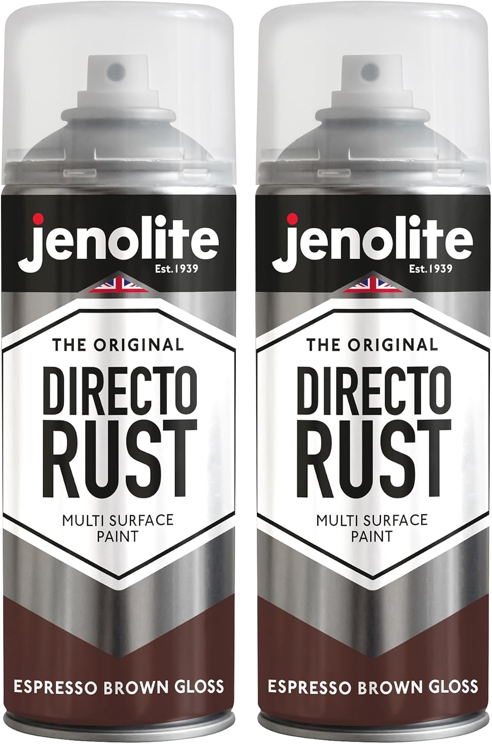 Jenolite Directorust Gloss Spray Paint Espresso Brown 2 x 400ml