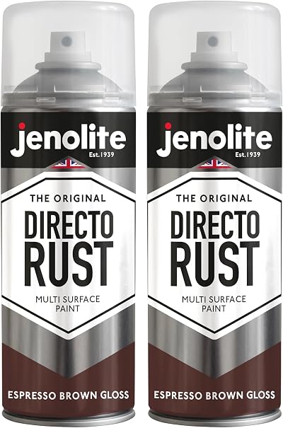 Jenolite Directorust Gloss Spray Paint Espresso Brown 2 x 400ml