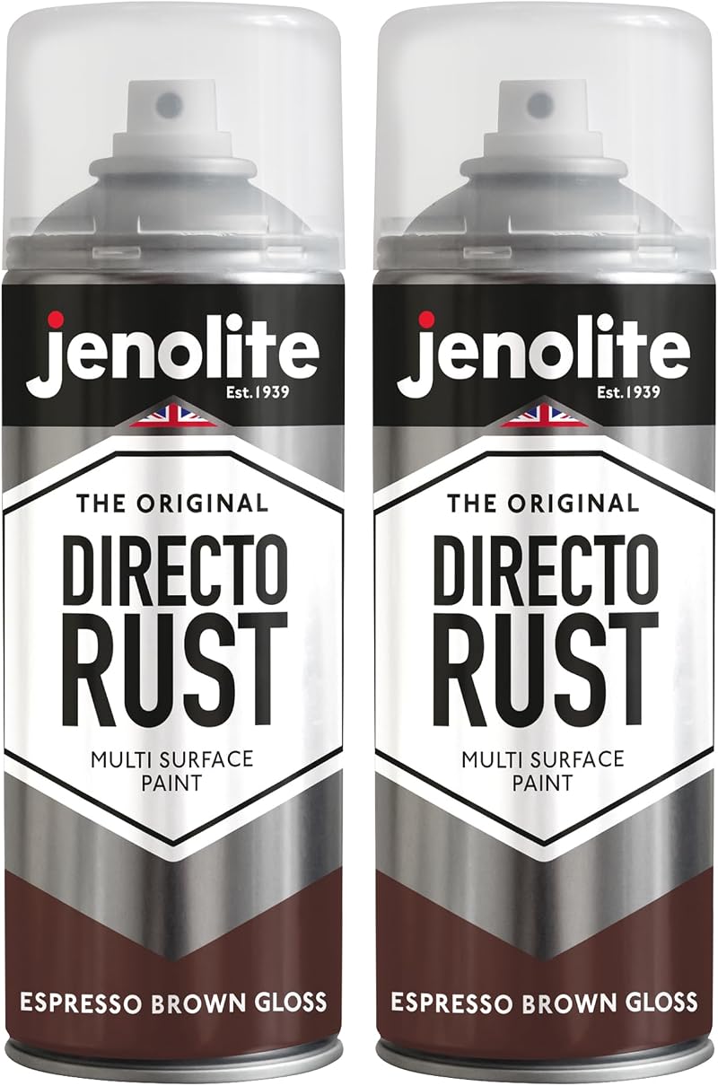 Jenolite Directorust Gloss Spray Paint Espresso Brown 2 x 400ml
