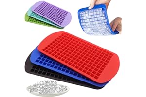 LEEYEAN Silicone Mini Ice Cube Trays 3 Pack, 160 Crushed Ice Cube Molds Easy Release Small Ice Cube for Chilling Whiskey Cocktail, Kitchen Gadgets Stackable Ice Trays, Specialty Accessories Tool for Freezer