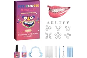 Zgxhga Tooth Gems Kit with Shiny Crystals for Teeth, DIY Teeth Gems Kit Fashionable Decoration Starter Set