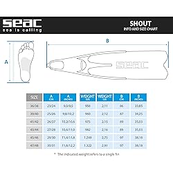 SEAC Shout Adult Long Fins for Scuba