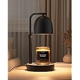 LISUNAR Candle Warmer Lamp with Timer Dimmable, Adjustable Height Black Candle Warmer for Jar Candles, Birthday Gifts for Wom