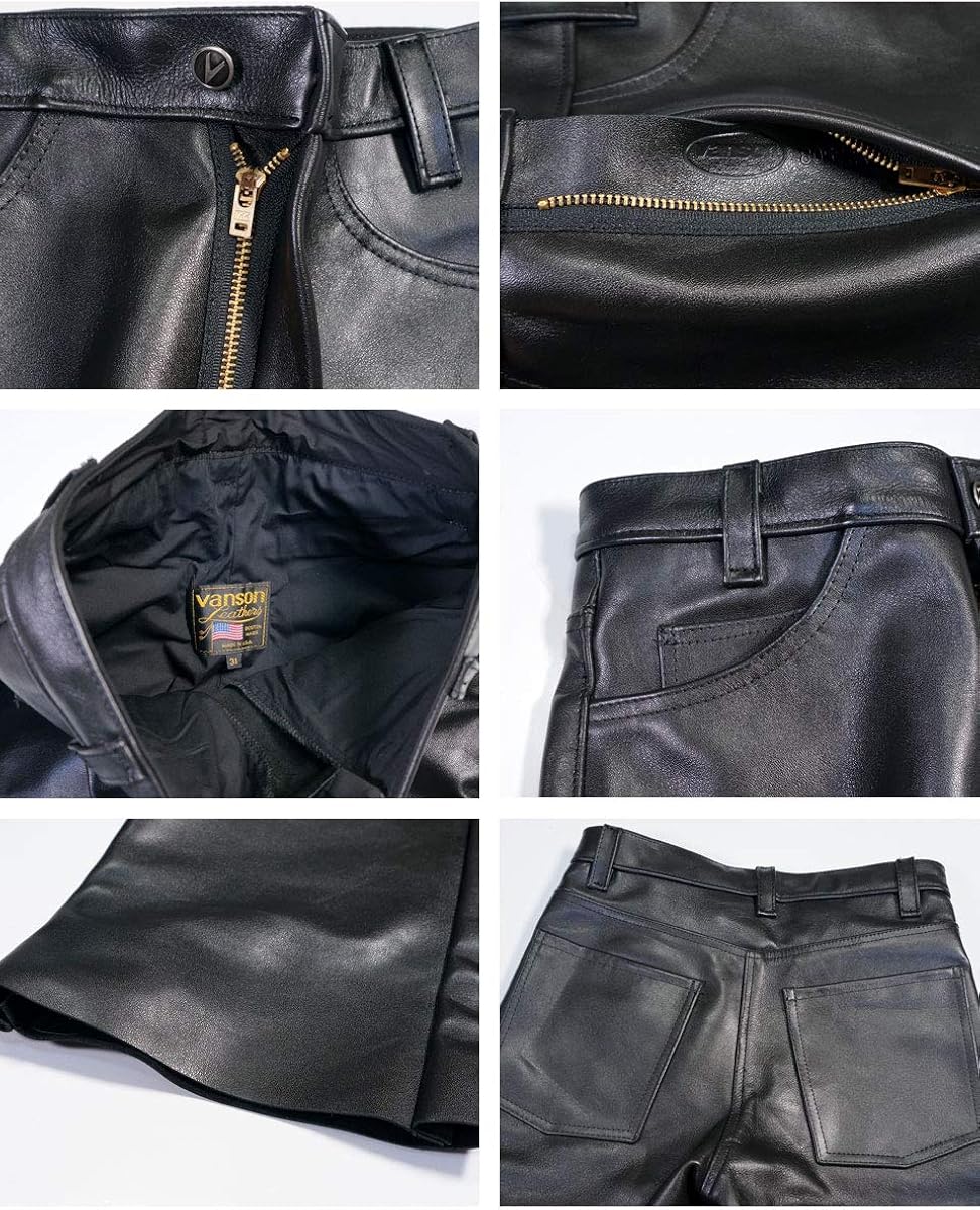 バンソン バンソン レザーブーツカットパンツ Woodstock 本革 皮パン メンズ Vanson Pt17 31インチ ブラック ロングパンツ 通販 Amazon