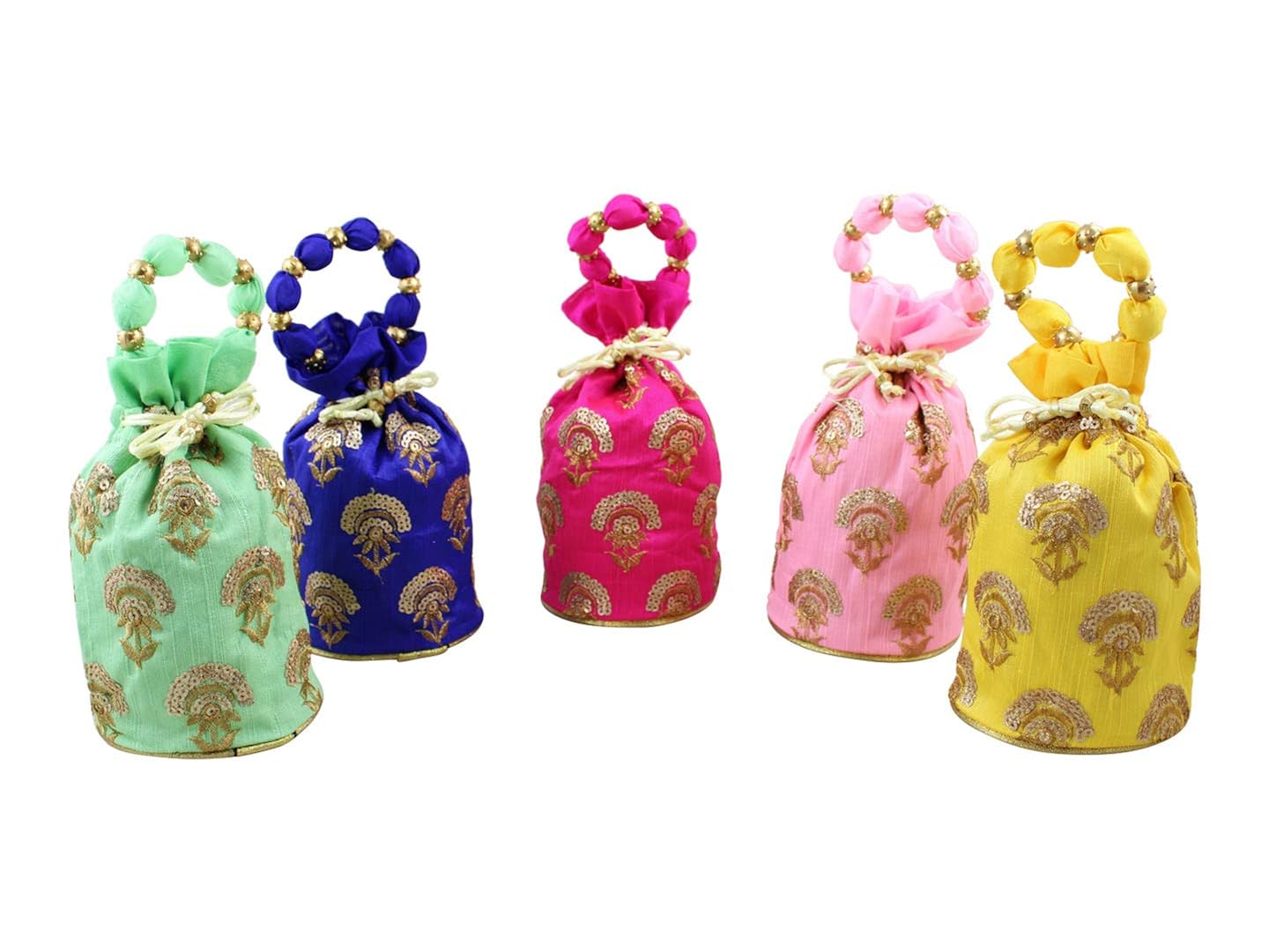 Buy GoldGiftIdeas Flowery Embroidered Potli Bag for Women, Potli Pouch