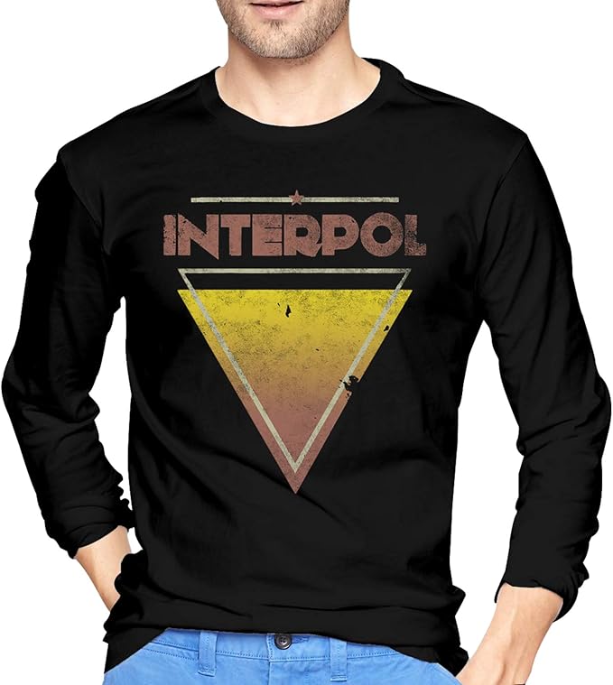 Interpol Band Long Sleeve T Shirt Men's Adult Classic Round
