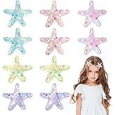 Guduling 10 Pcs Mermaid Hair Clip,Glitter Starfish Clips,Shell Hair Clips,Sequins Snap Hairs Clip Beach Sea Star Hairpins for Women Girls,Beach Wedding Hairstyle Tool Multicolor