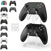 YIBEICO 2-Tier Game Controller Holder for Xbox Series X, Xbox, 360, Ps5, Ps4, Switch,Nintendo,Steam Controller, Desktop Computer Game stand,Transparent Controller Display Stand
