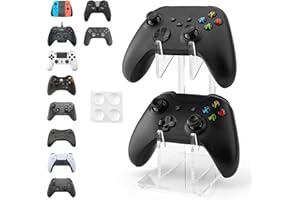 YIBEICO 2-Tier Game Controller Holder for Xbox Series X, Xbox, 360, Ps5, Ps4, Switch,Nintendo,Steam Controller, Desktop Computer Game Controller,Transparent Controller Display Stand