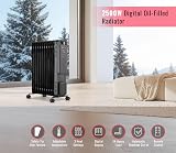 PureMate 2500W 11 Fin Oil Filled Radiator Digital Touch Eco Mode 3 Heat view 9