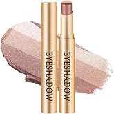 3 Color Matte Gradient Glitter Eyeshadow Stick Cream Shimmer Eye Shadow, 04 | 3 in 1 Blendable Metallic Eye Shadow Pencil, 3 Shade Lightweight Long-Lasting Eye Makeup Pen for Daily, 04 Glittering rose