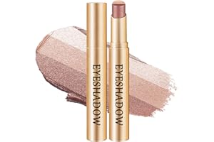 3 Color Matte Gradient Glitter Eyeshadow Stick, Cream Blendable Metallic Shimmer Eye Shadow Pencil, Lightweight Long-Lasting 