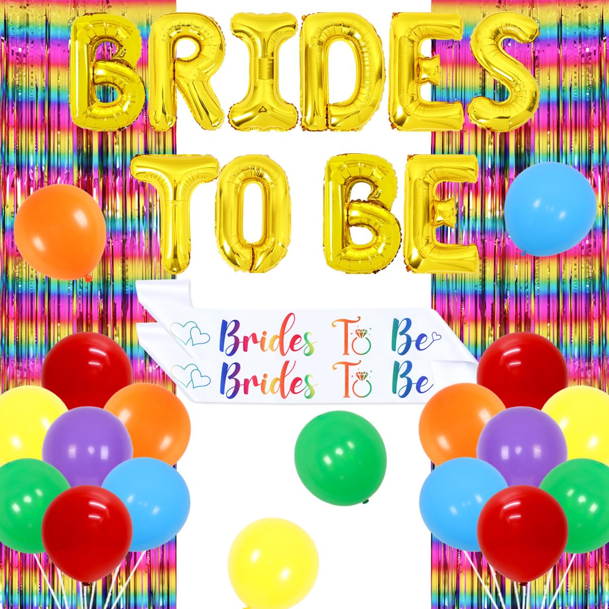 Cheereveal Lesbian Hen Party Decorations, Brides To Be Balloons, LGBTQ Bachelorette Party Decorations, Lesbian Wedding Engagement Decorations Mrs & Mrs Bridal Shower