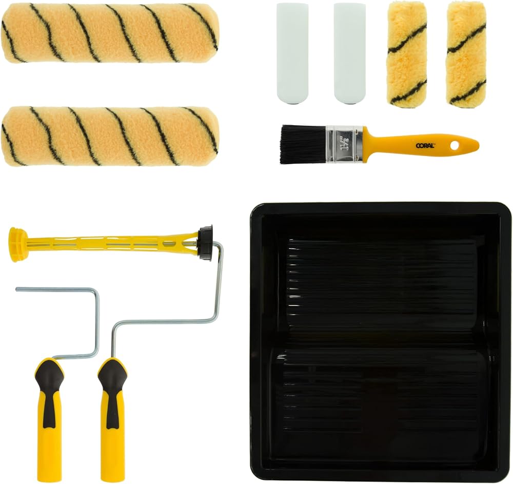 Coral 10411 Max Coat Paint Roller and Brush Set 10 Piece for Emulsion Gloss