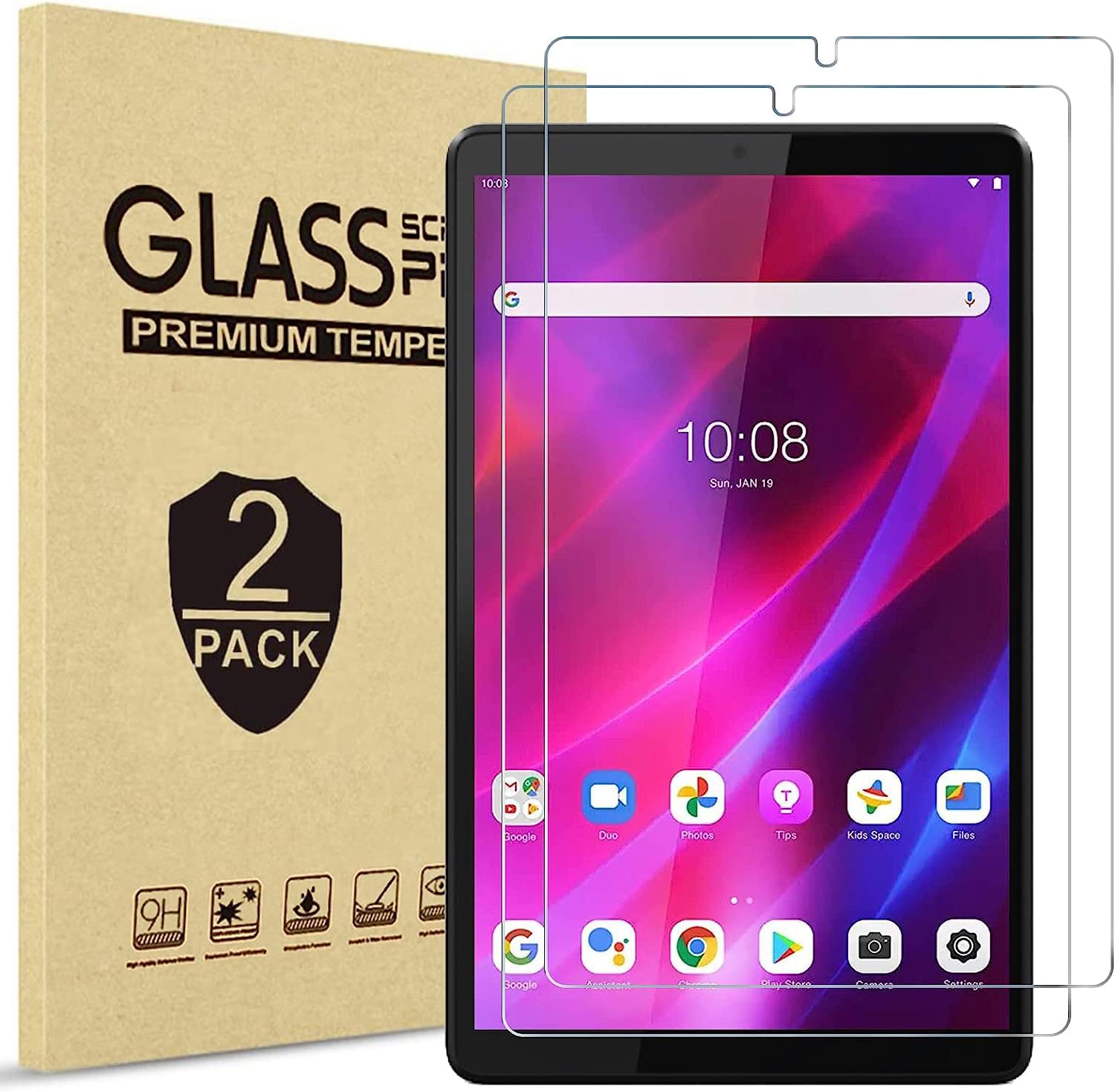 Photo 1 of [2 Pack] Lnuyefn Screen Protector for Lenovo Tab M8 Gen 4th 2023 Gen 3 2022 Tab M8 HD LTE 2021/Tab M8 HD/Smart Tab M8/Tab M8 FHD 2019, Tempered Glass Film Guard for M8 8 Inch 9H Hardness, Bubble-free