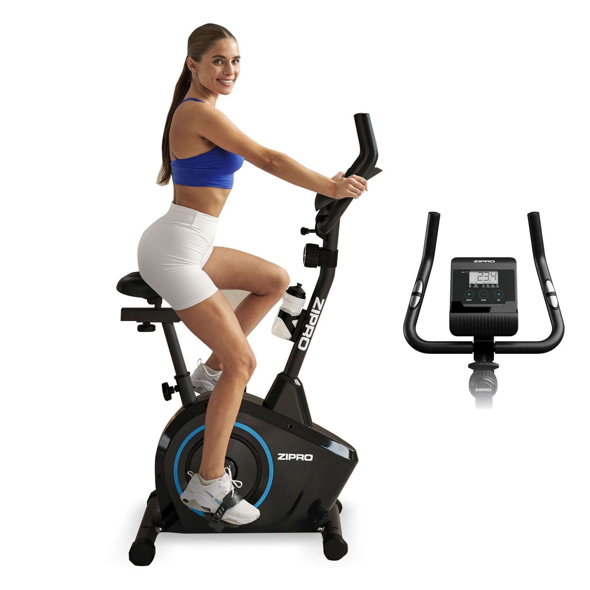 Zipro Adult Magnetic Fitness Bike Exercise Bike Boost up to 120 kg, Black, One Size standard size