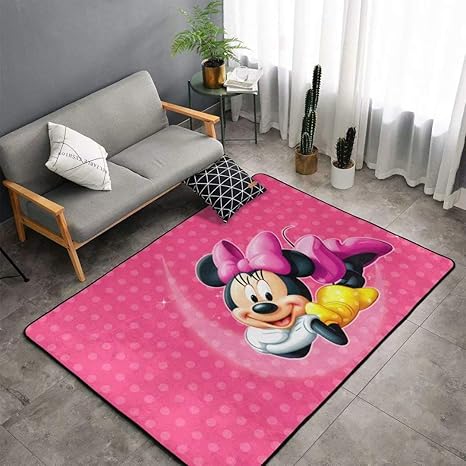 Amazon Com Beautiful Minnie Mickey Mouse Carpet Area Mat Bedroom Camping Soft Mat Kids Boys Girl Blankets Kindergarten Home Room Comfortable And Durable Decor Rug Polyester 60 X 39 Inch Kitchen Dining
