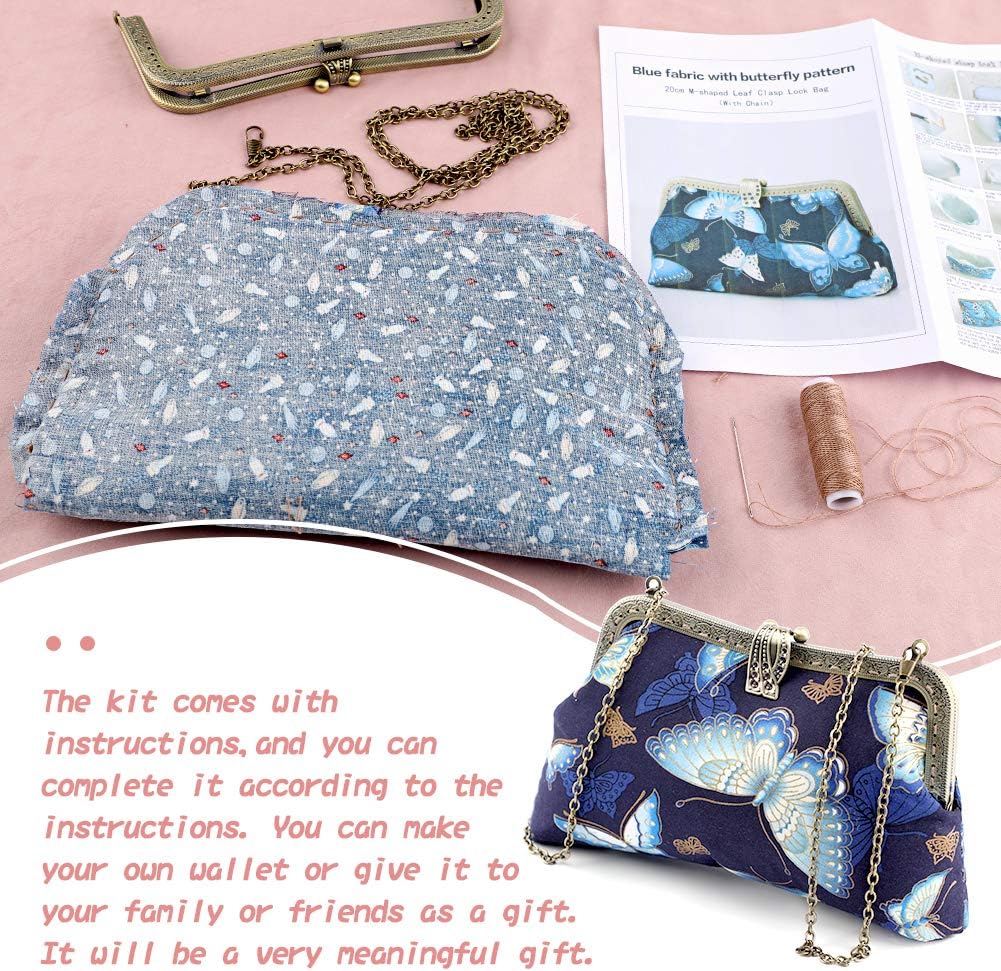 Purse Handbag Making Material Kit, with Frame Clasp, Bag Handmade DIY Craft, Mini Cosmetic Bag Woman and Girl