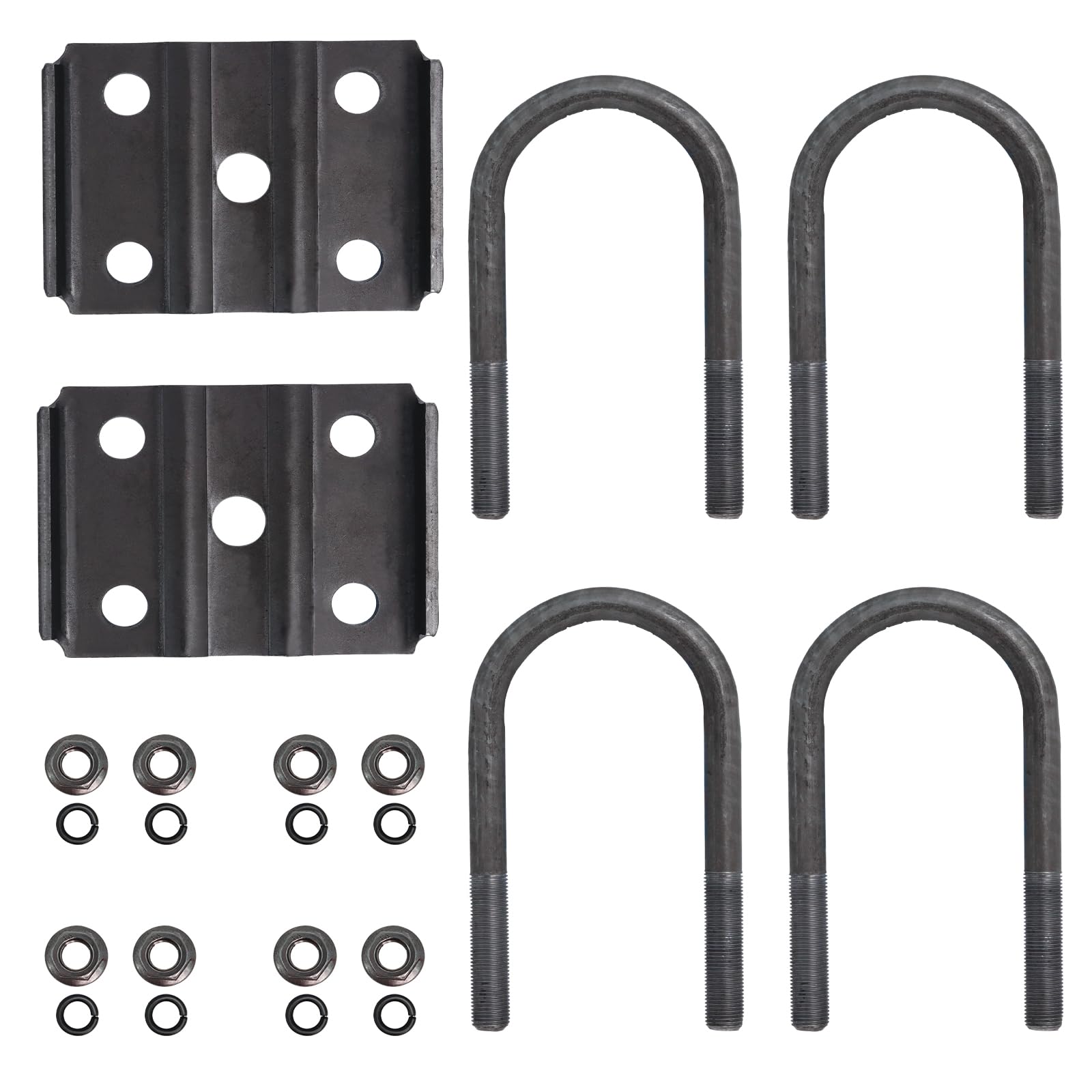 Photo 1 of Trailer U Bolt Kit, 5-1/2" Trailer Axle U Bolts for 3500 lbs 2-3/8" Round Axle, 1/2” Diameter, 2" Thread Pitch by MCCKLE