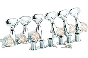 Guyker 6Pcs Guitar Machine Heads (3L + 3R) – 1:21 Sealed Tuning Key Pegs Tuners Set Replacement for ST Tele SG Style Electric