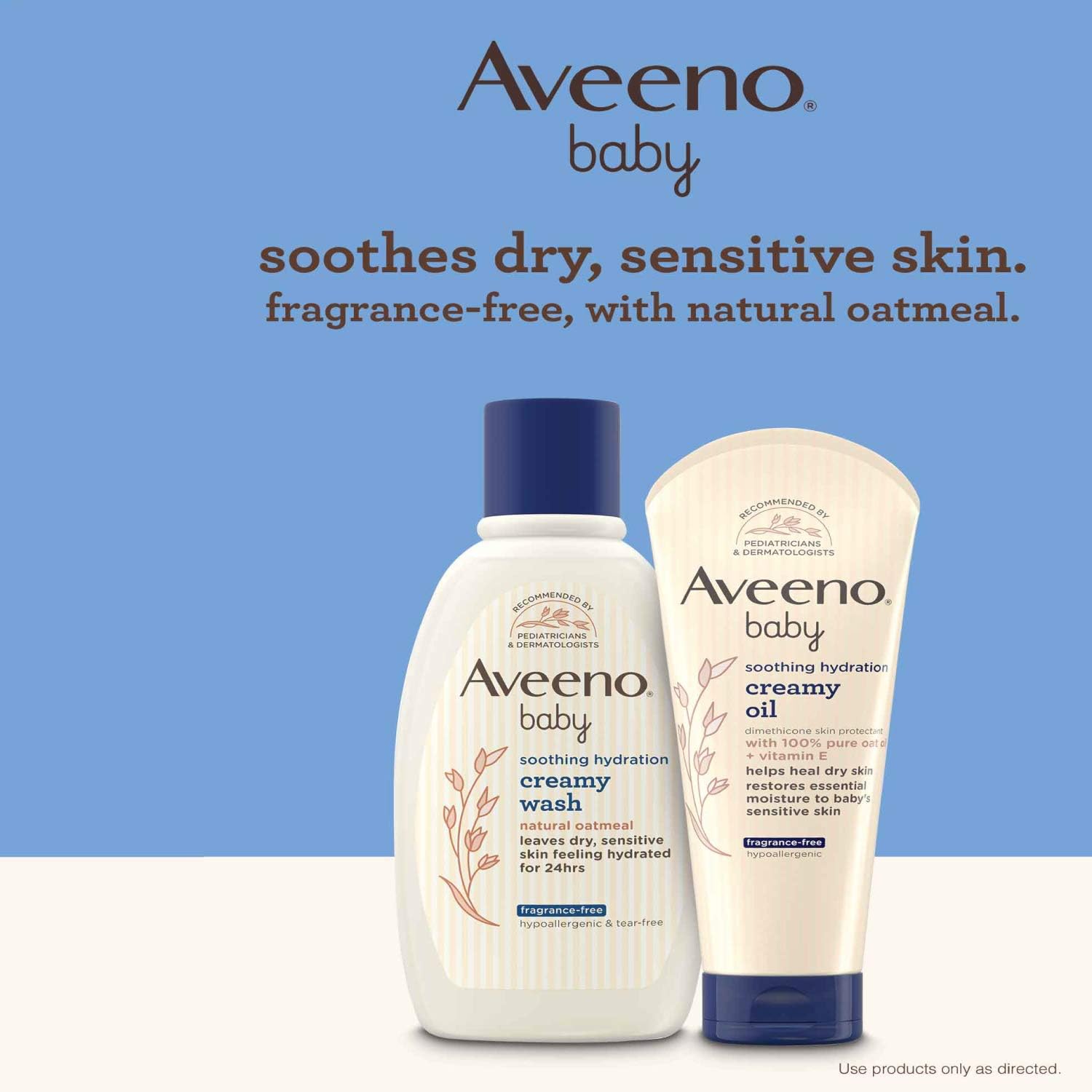 Aveeno Baby Soothing Hydration Creamy Oil for Dry and Sensitive Skin, Fragrance- and Steroid-Free, 8 Fl Oz: Health & Personal Care
