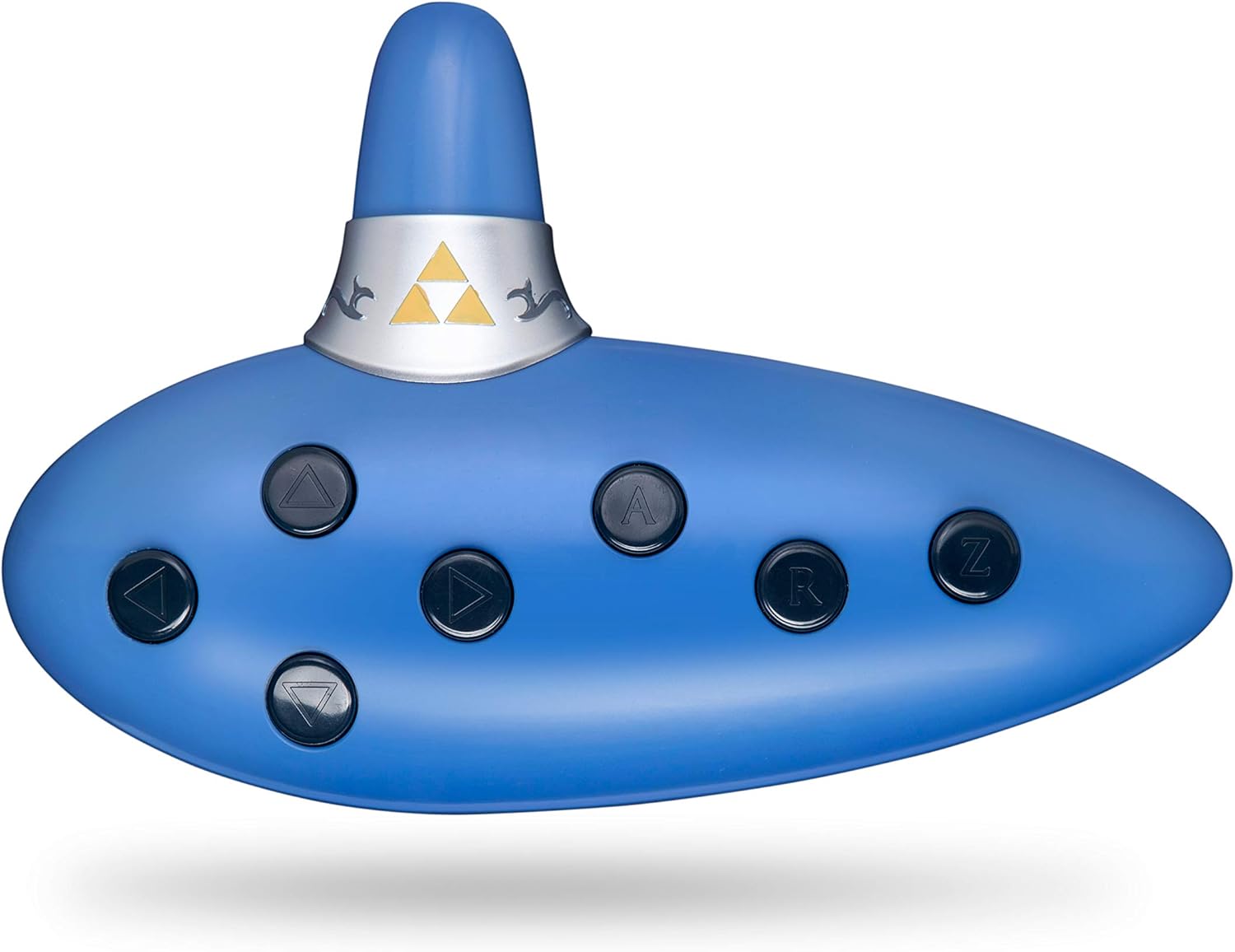 ThinkGeek Legend of Zelda Replica Electronic Ocarina of Time Triforce Music Player - Includes Ocarina of Time, Stand, and Illustrated Song Book