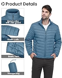 Outdoor Ventures Men's Lightweight Packable Puffer