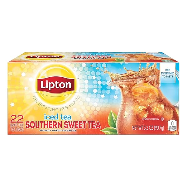LIPTON SOUTHERN SWEET TEA ICED TEA DRINK MIX 22 FAMILY SIZE TEA BAGS (PACK OF 4)